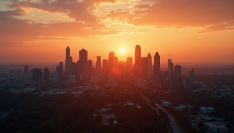 panorama al tramonto di Atlanta Georgia