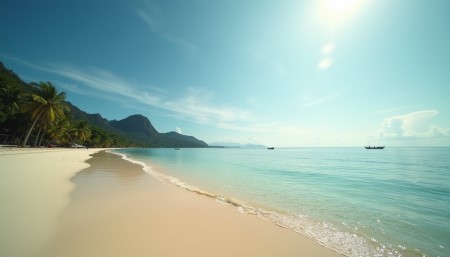 Vista panoramica della spiaggia di Pattaya con acque cristalline e sabbia dorata.