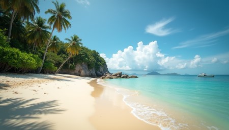 Panorama di una spiaggia tropicale a Phuket, Thailandia