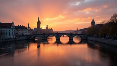 Veduta   dell'iconico Ponte Carlo a Praga